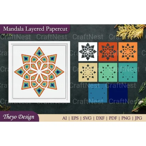 Mandala Layered Papercut SVG Bundle