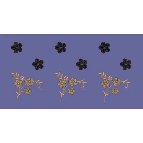 Floral Sprig and Rosette Booti Embroidery Design