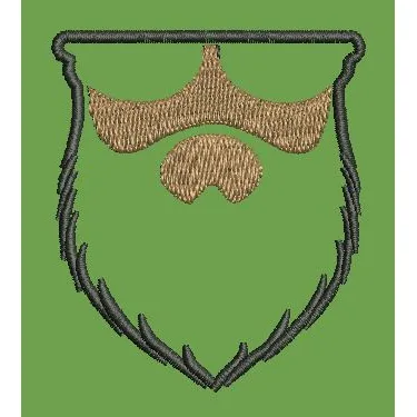 Bearded Shield Emblem Embroidery Design