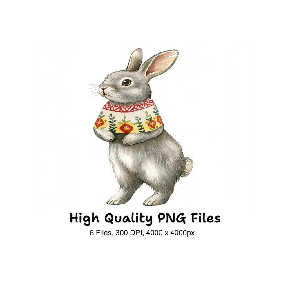 Cute Easter Bunny Clipart Bundle