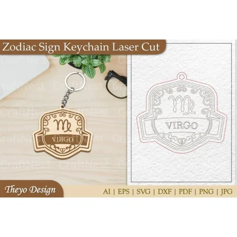 Zodiac Keychain SVG Bundle