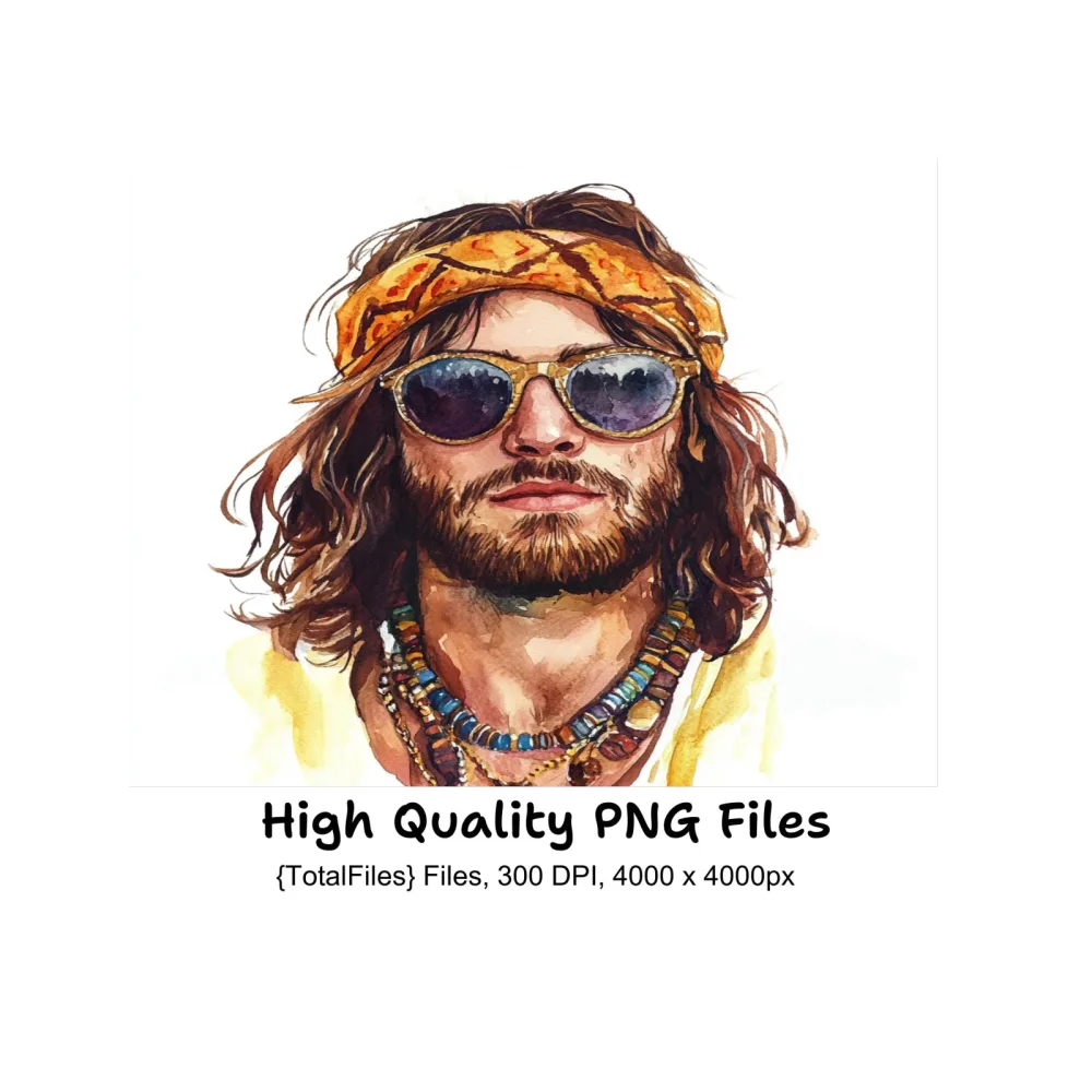 Bohemian Men Clipart Bundle