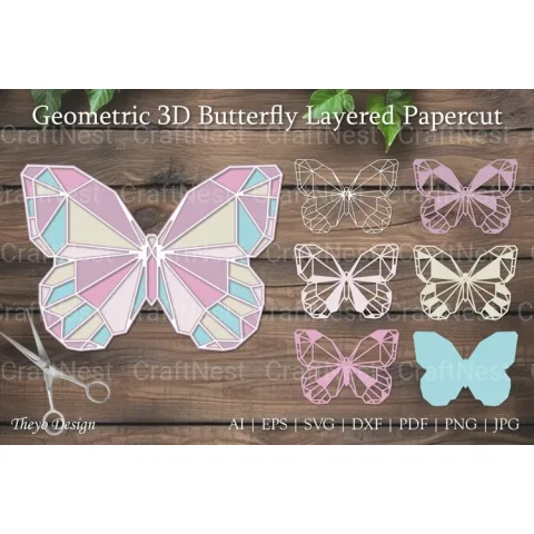 Geometric D Butterfly SVG Bundle