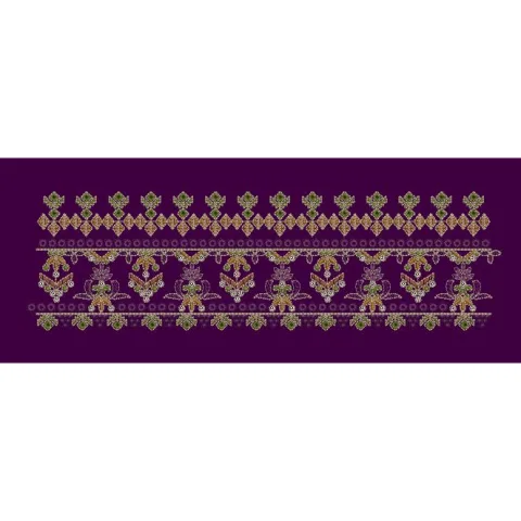 Purple and Multi Colored Traditional Embroidery Design