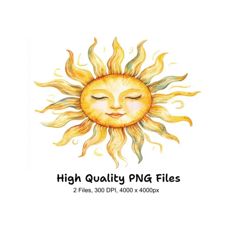 Sun Face Clipart Bundle