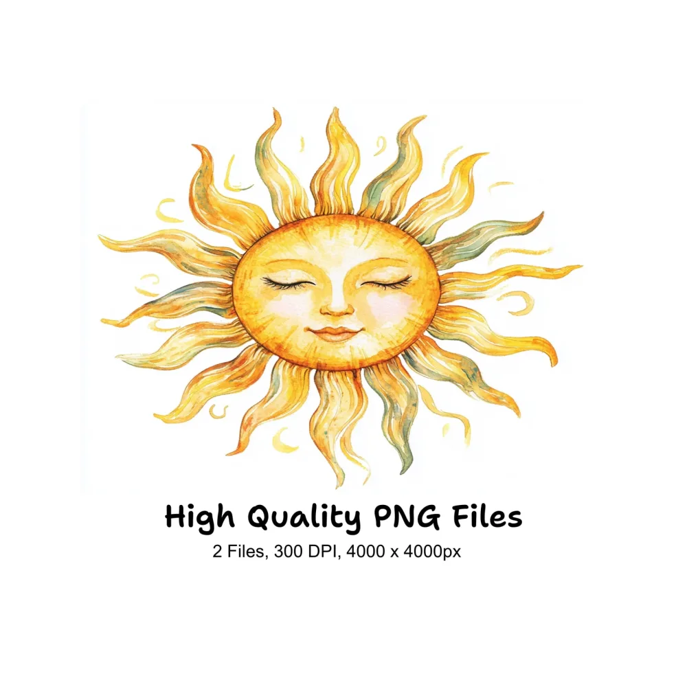 Sun Face Clipart Bundle