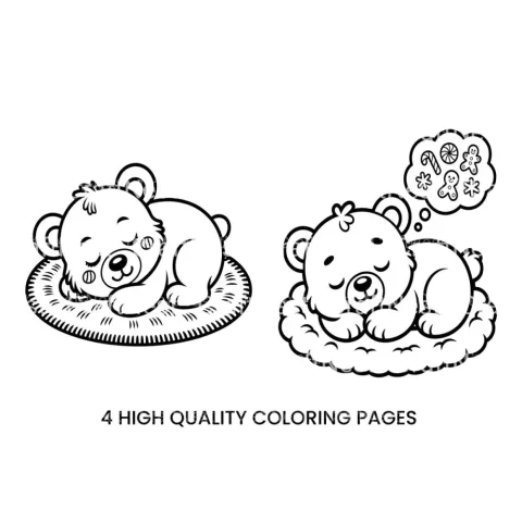Sleeping Bear Cubs Christmas Dreams Coloring Books
