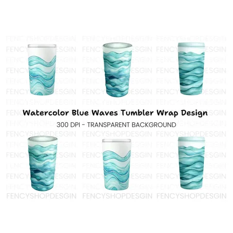 Ocean Waves Tumbler Clipart Bundle