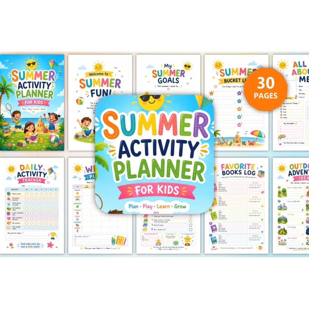 Summer Activity For Kids Planner
