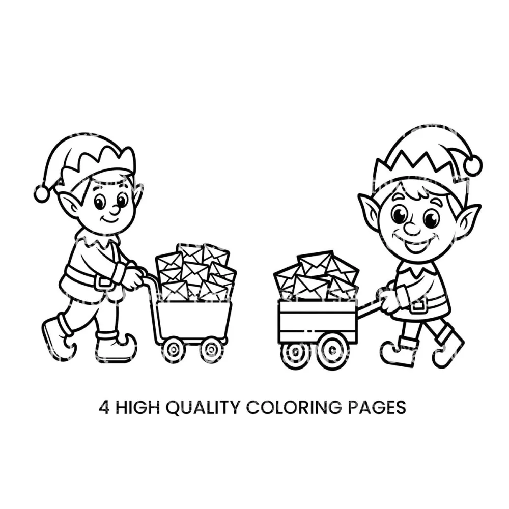 Christmas Elf Mail Delivery Coloring Books