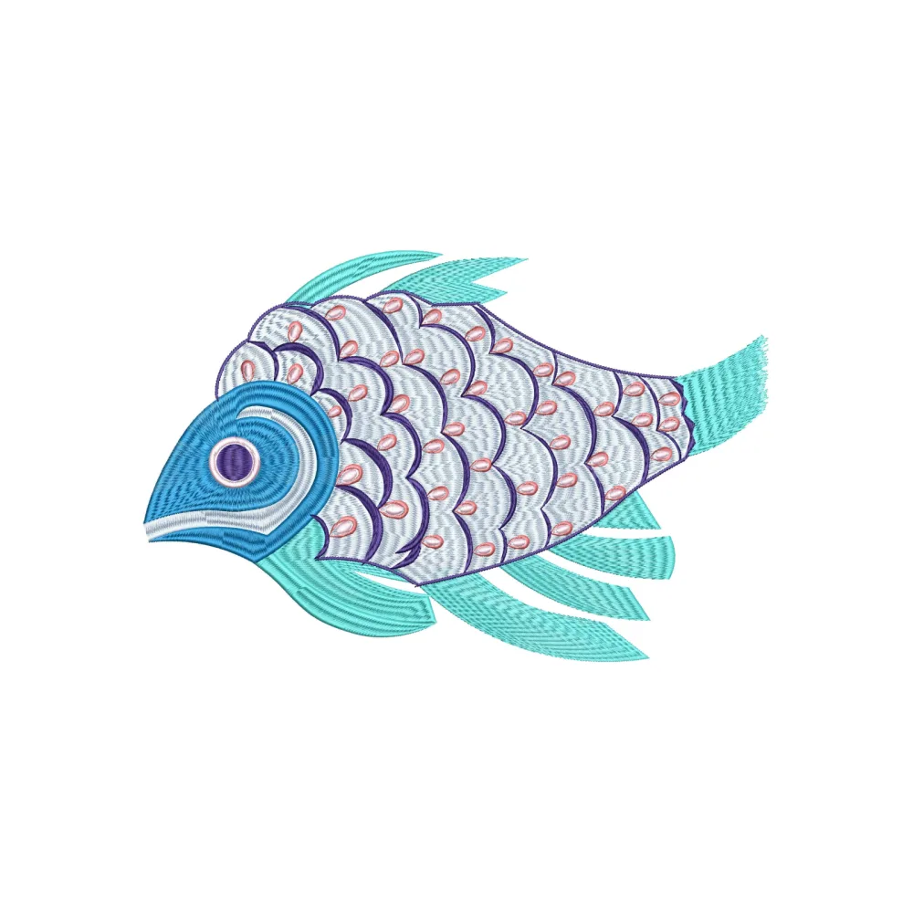 Big Pond Fish Embroidery Design