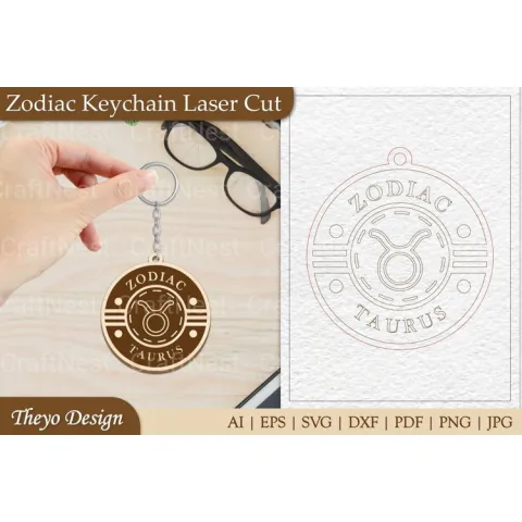 Zodiac Keychain SVG Bundle