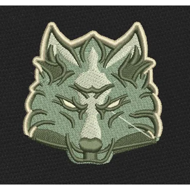 Wolf Head Brown Embroidery Design