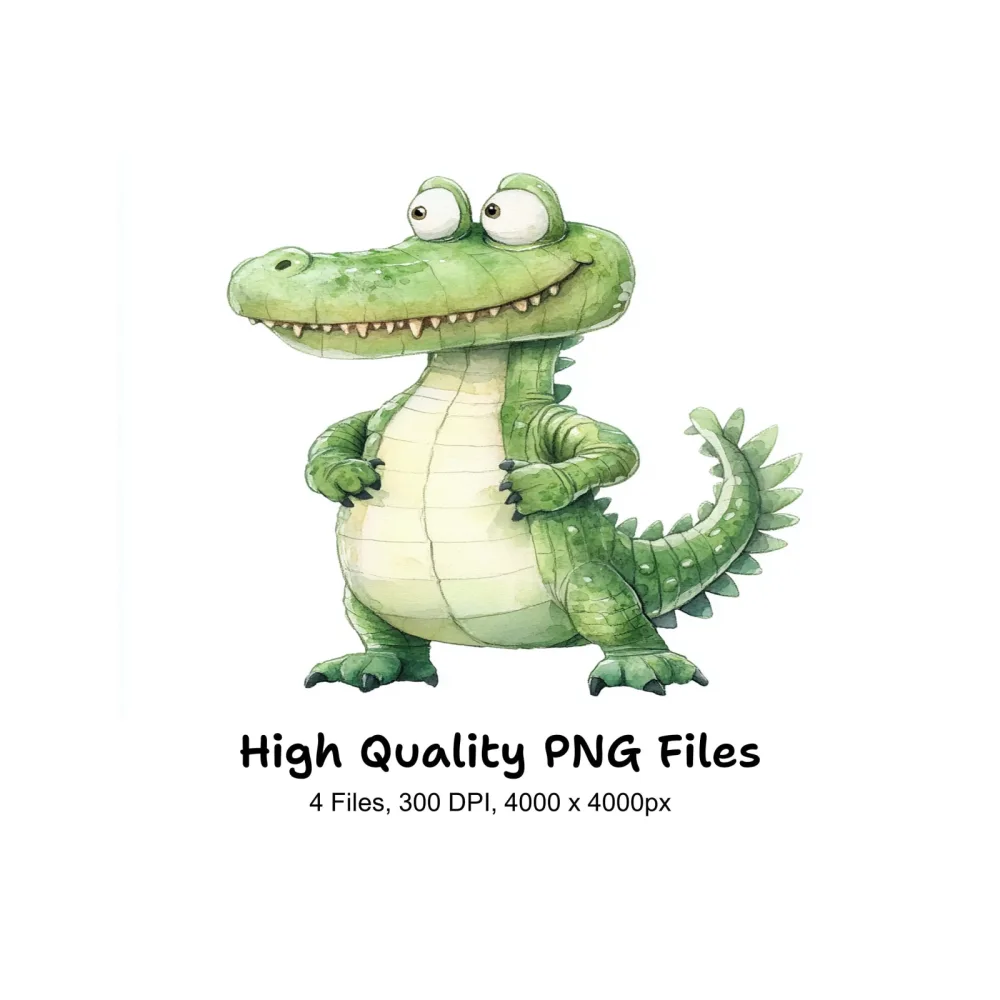 Cute Alligator Clipart Bundle