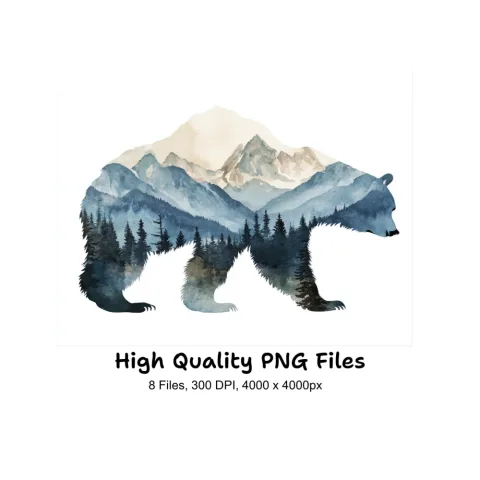 Bear Mountain Landscape Clipart Bundle