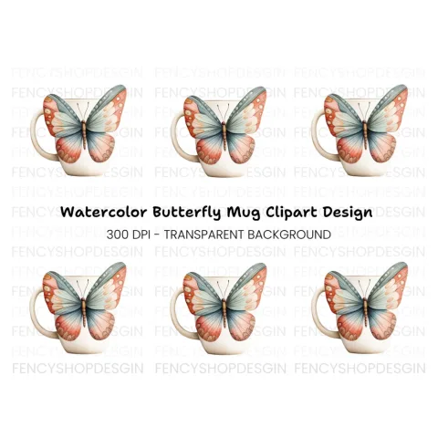 Pastel Butterfly Clipart Bundle