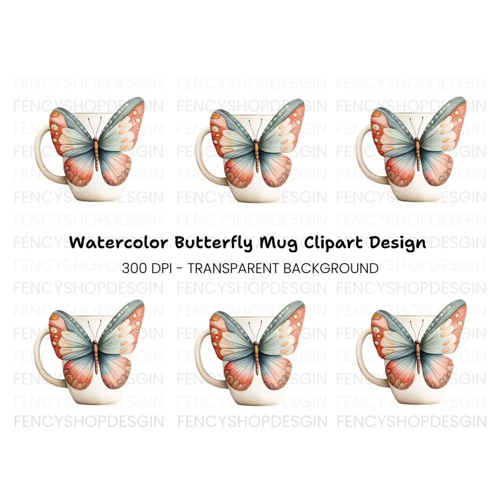 Pastel Butterfly Clipart Bundle
