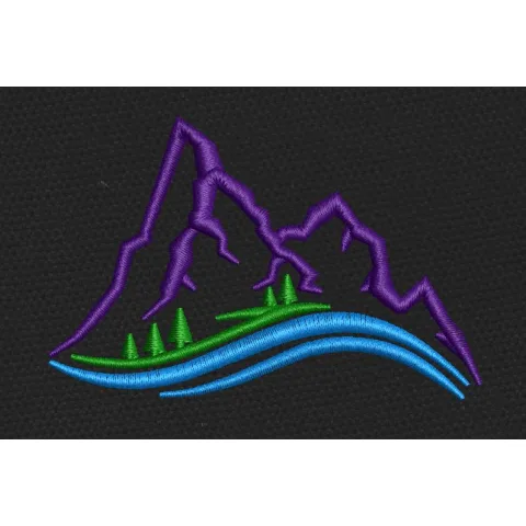 Mountain Stream Purple Embroidery Design