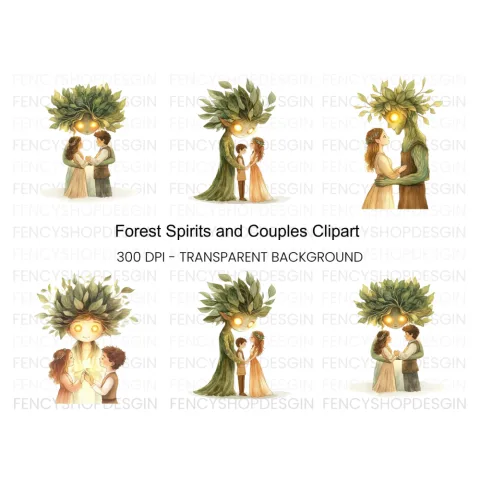 Enchanted Forest Spirit Clipart Bundle