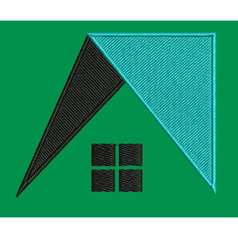 House Abstract Geometric Roofline Embroidery Design