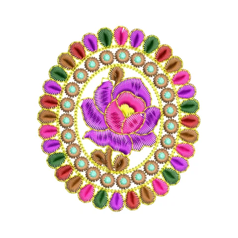 Flower Gola Embroidery Design