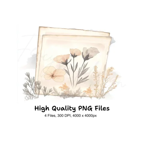 Delicate Flowers Frames Clipart Bundle
