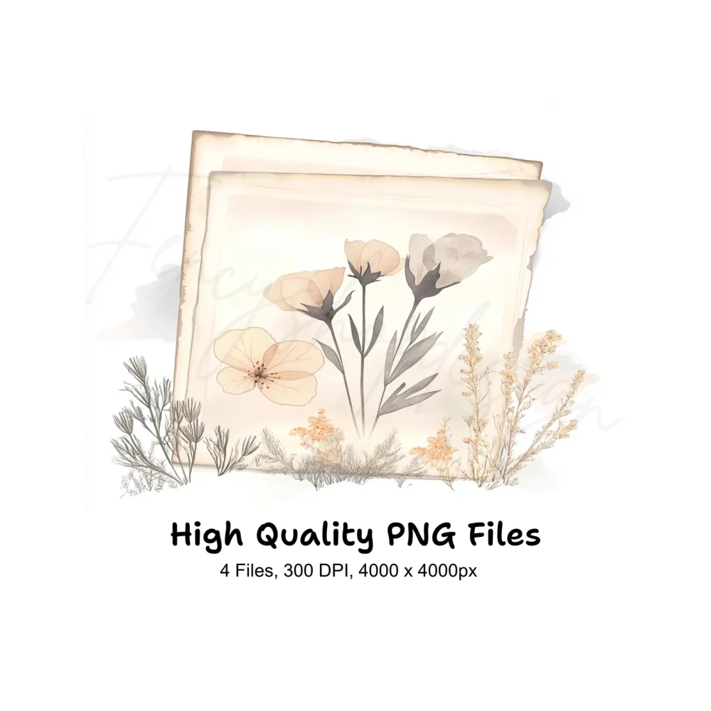 Delicate Flowers Frames Clipart Bundle
