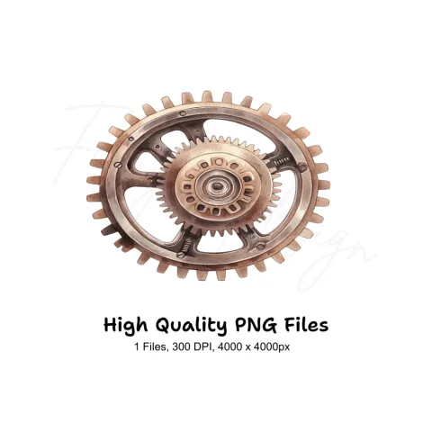 Steampunk Gear Element Clipart Bundle