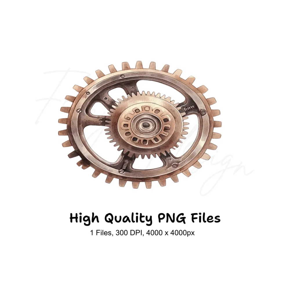 Steampunk Gear Element Clipart Bundle