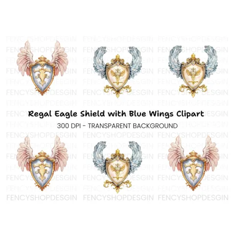 Angelic Shield Clipart Bundle