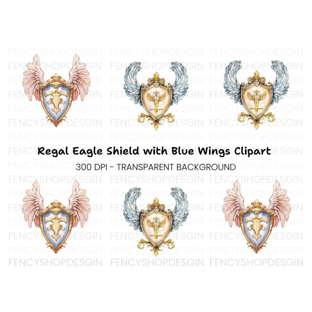 Angelic Shield Clipart Bundle