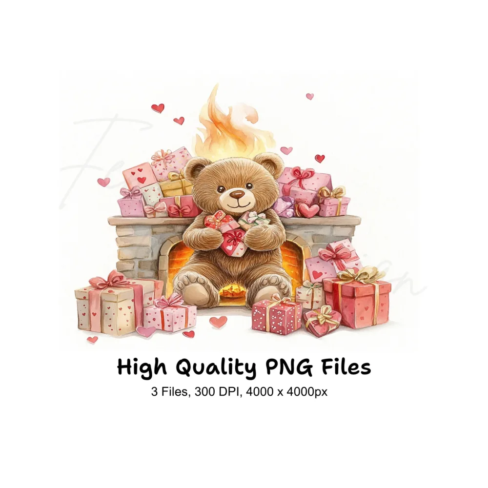 Teddy Bear Valentine Day Clipart Bundle