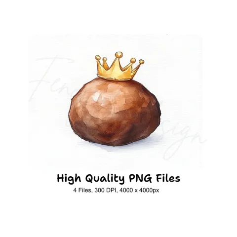 Chocolate Truffle with Golden Crown Clipart Bundle