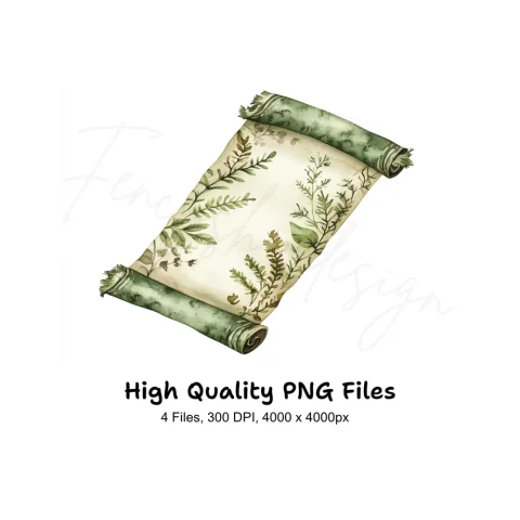 Vintage Scroll Fern Clipart Bundle