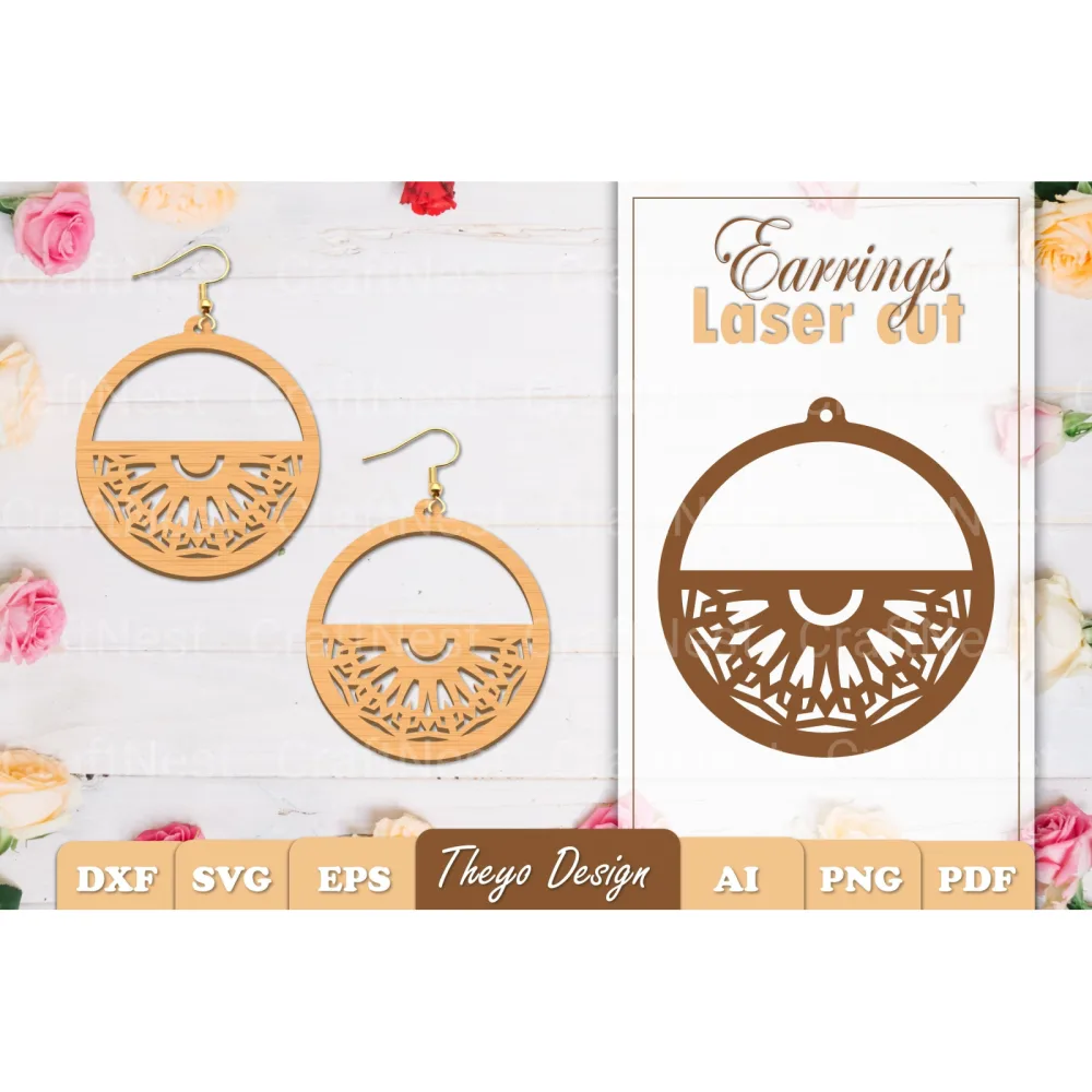 Earrings Mandala SVG Bundle SVG