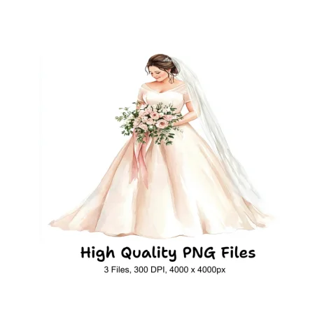 Elegant Bride Clipart Bundle