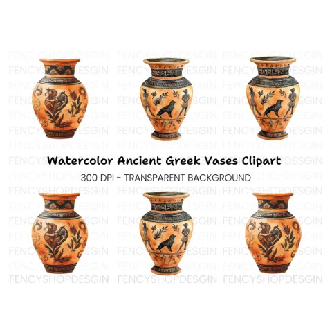 Ancient Greek Vases Clipart Bundle