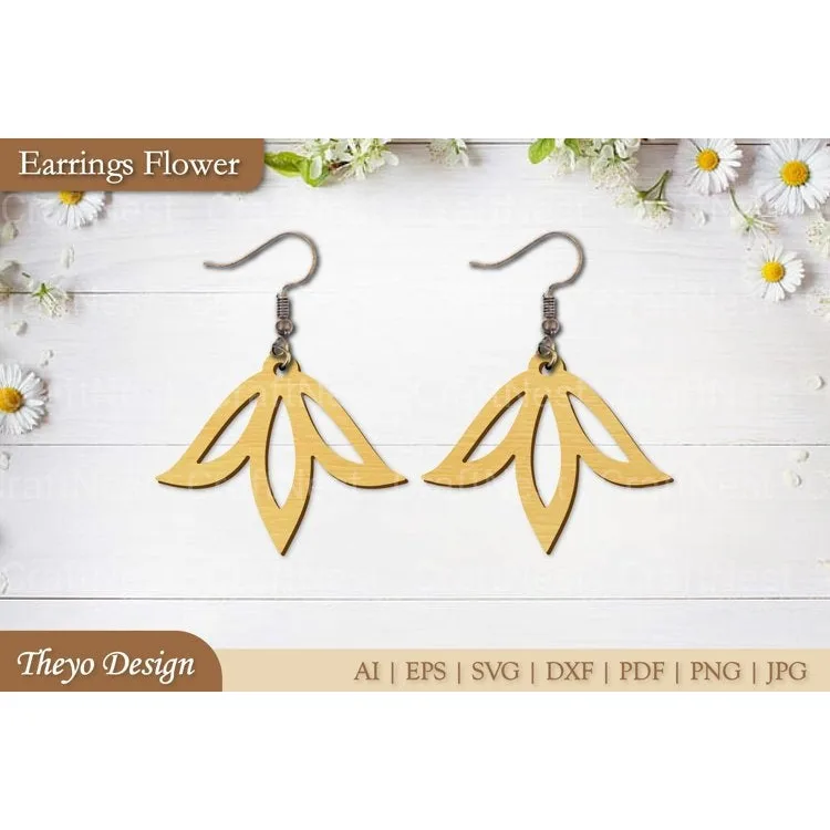 Flower Earrings SVG Bundle
