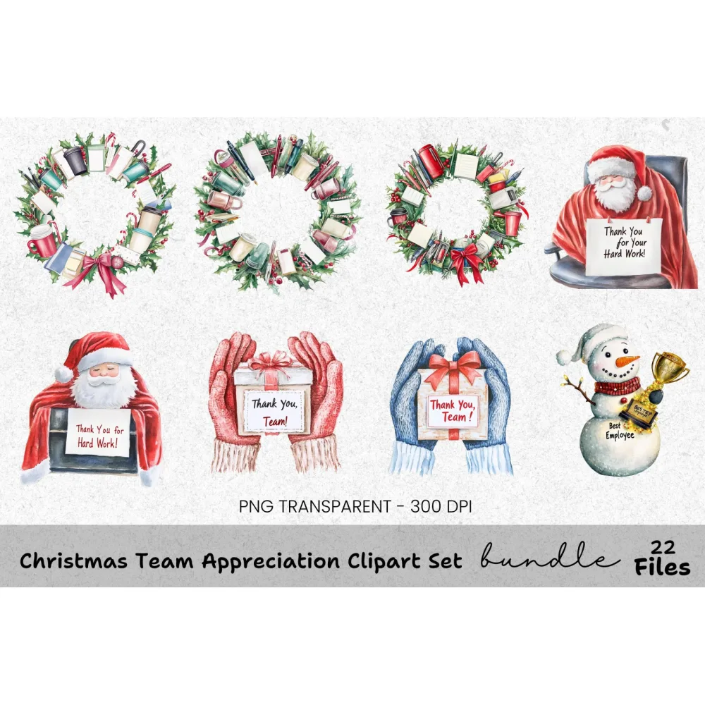 Christmas Deer Thank You Cookie Clipart Bundle