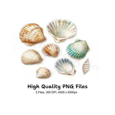 Assorted Seashells Clipart Bundle