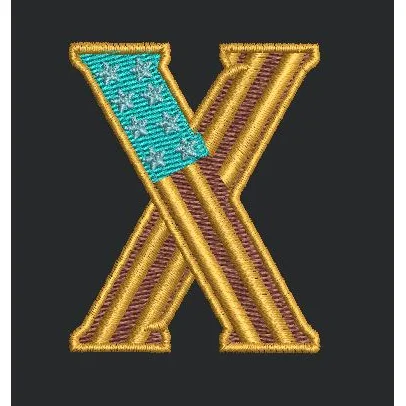 Patriotic Letter Embroidery Design
