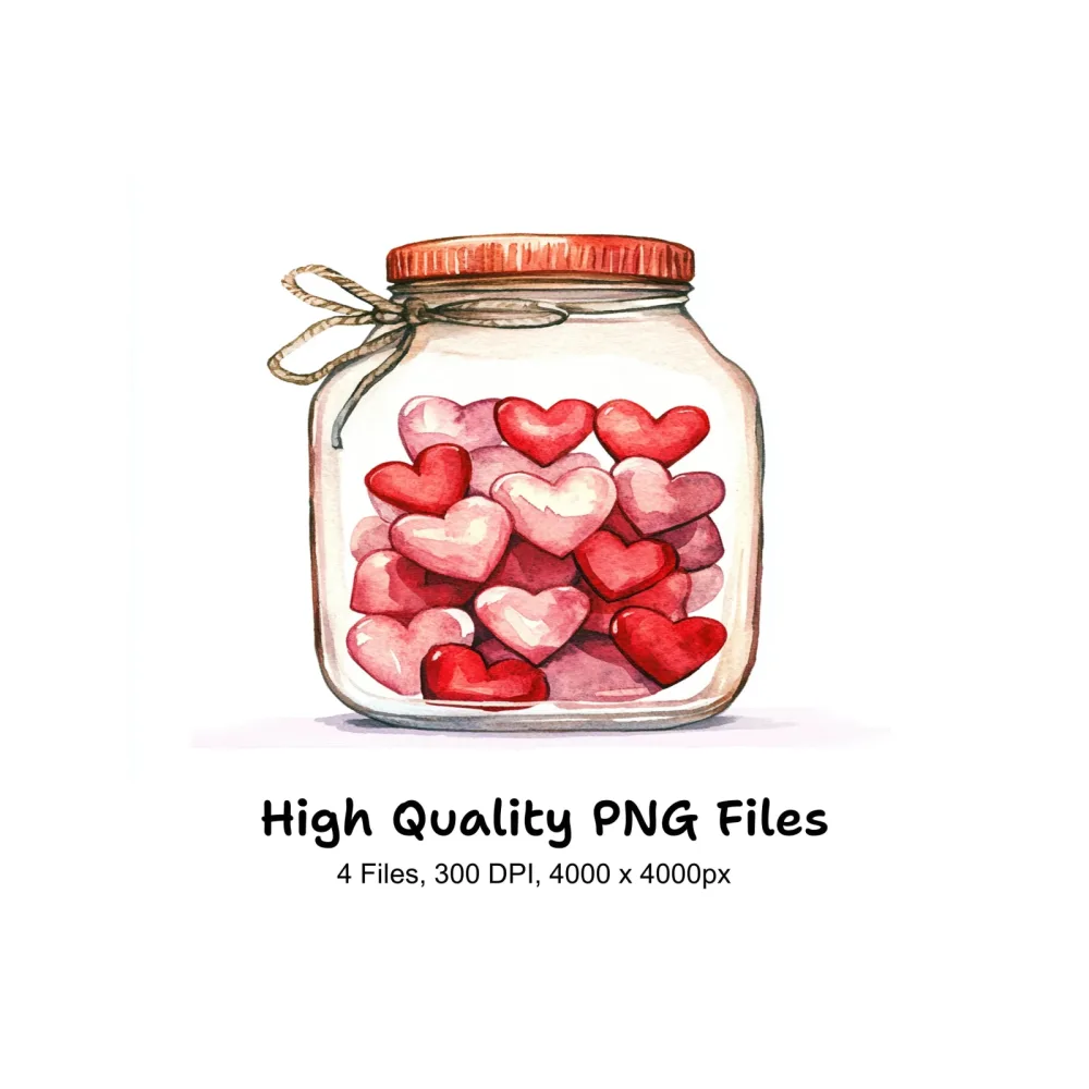 Hearts in Jars Clipart Bundle