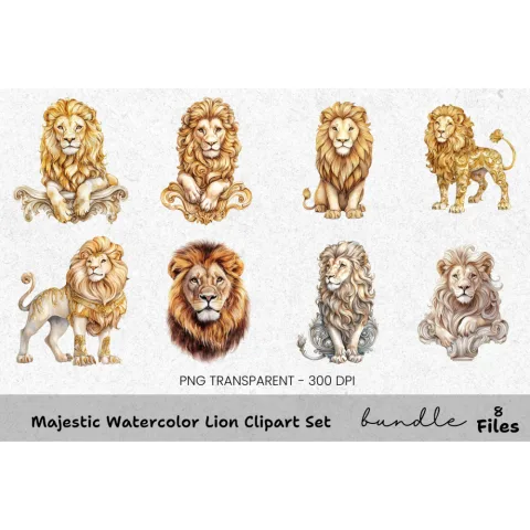 Majestic Lion Clipart Bundle