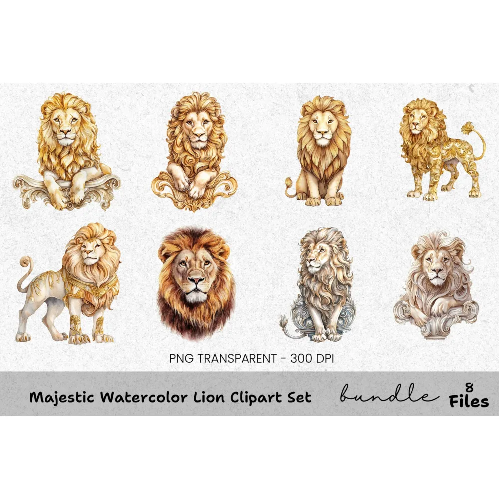 Majestic Lion Clipart Bundle