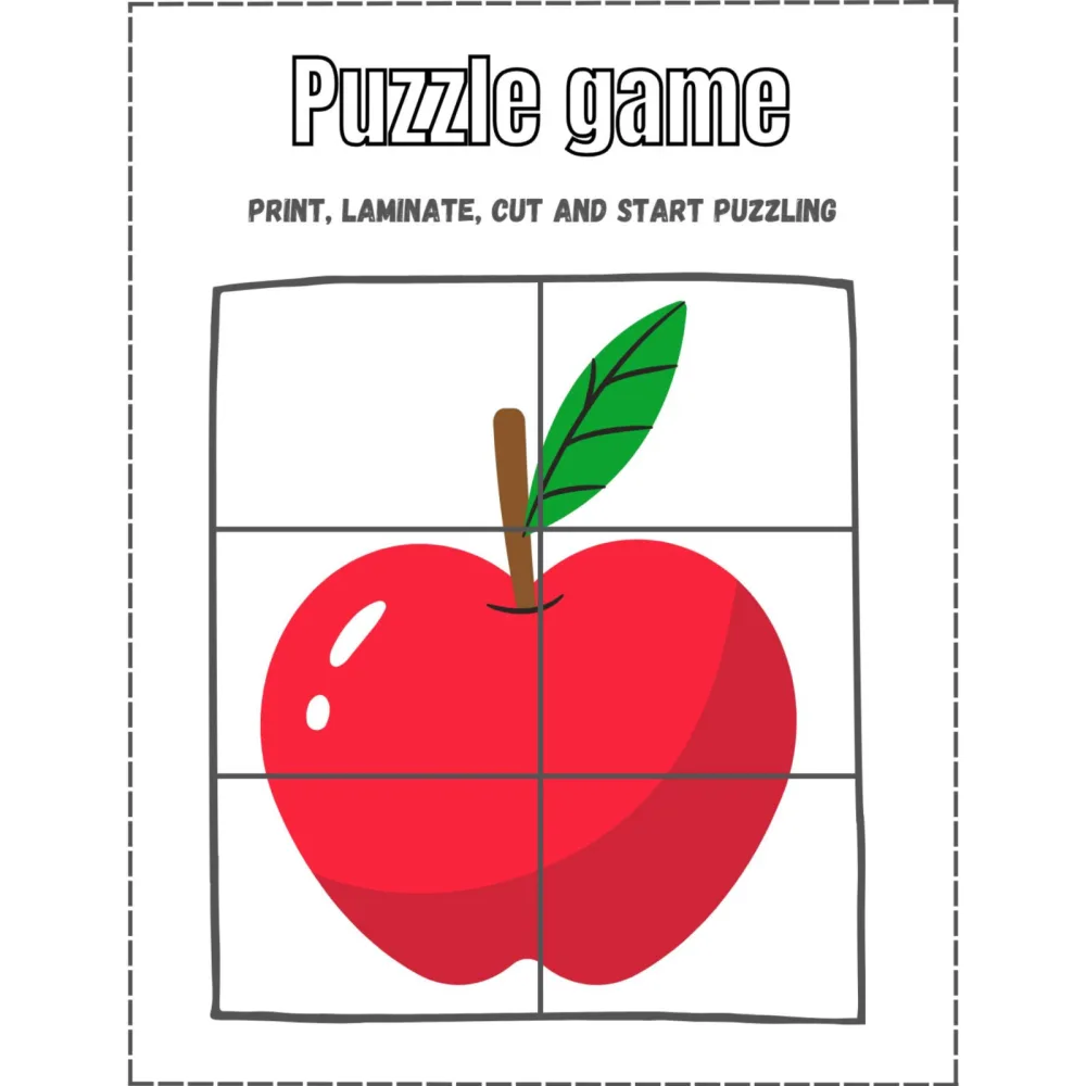 Printable Picture Puzzle Game Cards