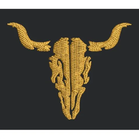 Bull Skull Embroidery Design