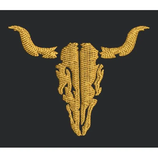 Bull Skull Embroidery Design