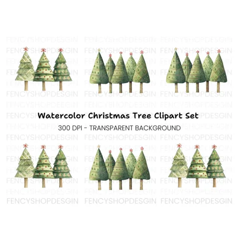 Christmas Tree Clipart Bundle
