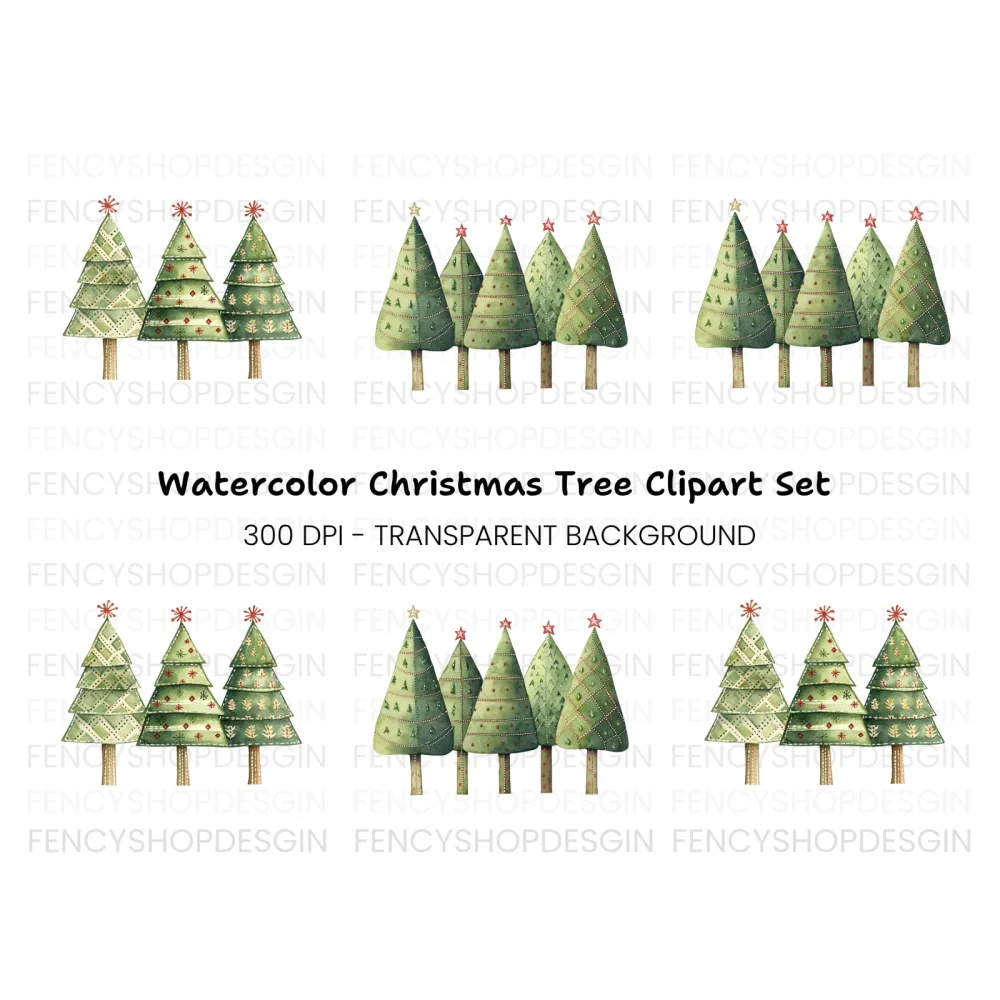 Christmas Tree Clipart Bundle
