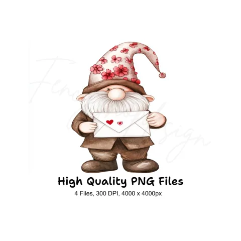 Valentine Gnomes Love Letters Clipart Bundle